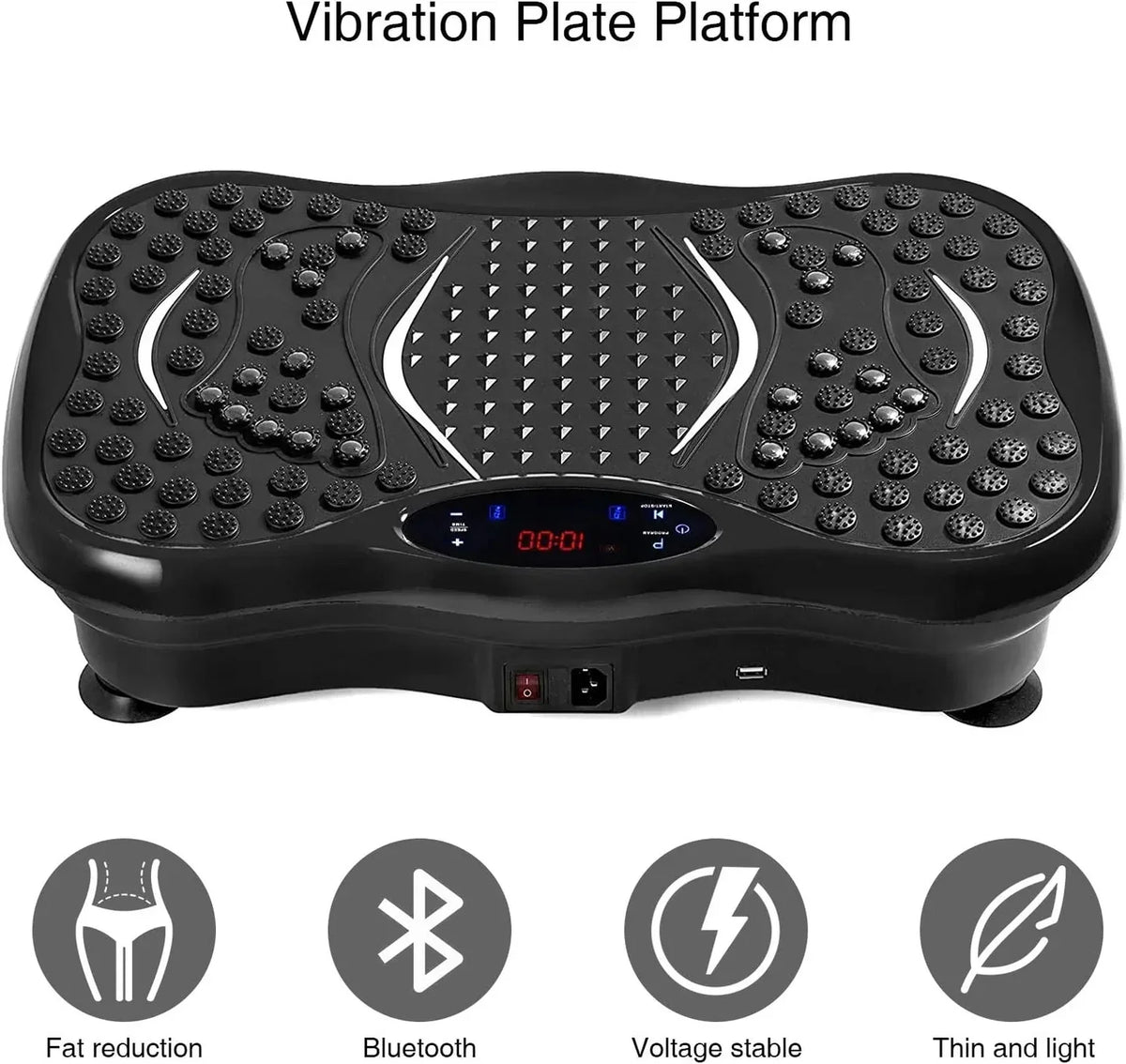Full Body Vibration Exercise Machine with Remote Control and LED Display