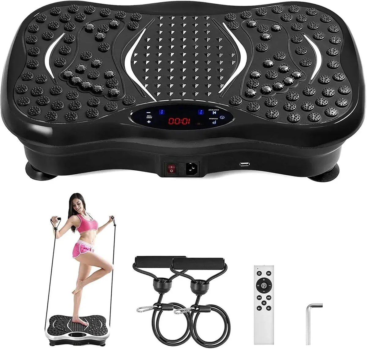 Full Body Vibration Exercise Machine with Remote Control and LED Display