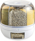 360° Rotating Dry Food Dispenser, Grain Dispenser for Rice Storage Kitchen