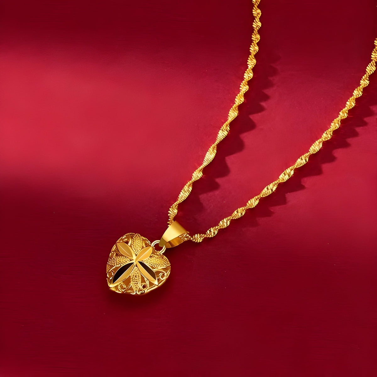 Gold Heart Necklace for Women