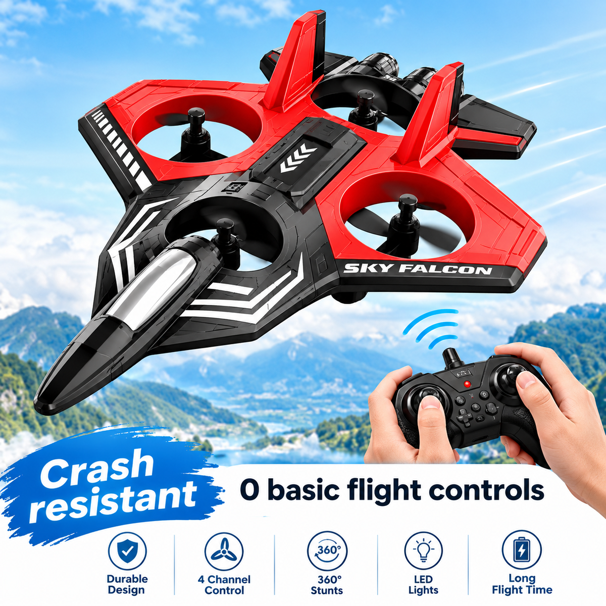 Remote Control Stunt Jet Plane For Kids & Adults