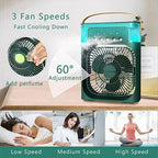 Portable Air Conditioner Fan with 3 Wind Speeds, Personal Cooling Fan, Air Cooler, Camping Air Conditioner