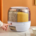 360° Rotating Dry Food Dispenser, Grain Dispenser for Rice Storage Kitchen