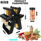 18 Pcs Rotating Spice Jar Set