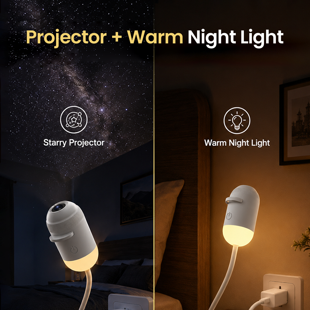 2-in-1 Galaxy Projector Night Lamp