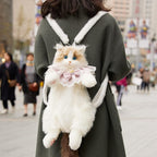 Handmade Realistic Cat-Shaped Backpack, Plush Cat Figure