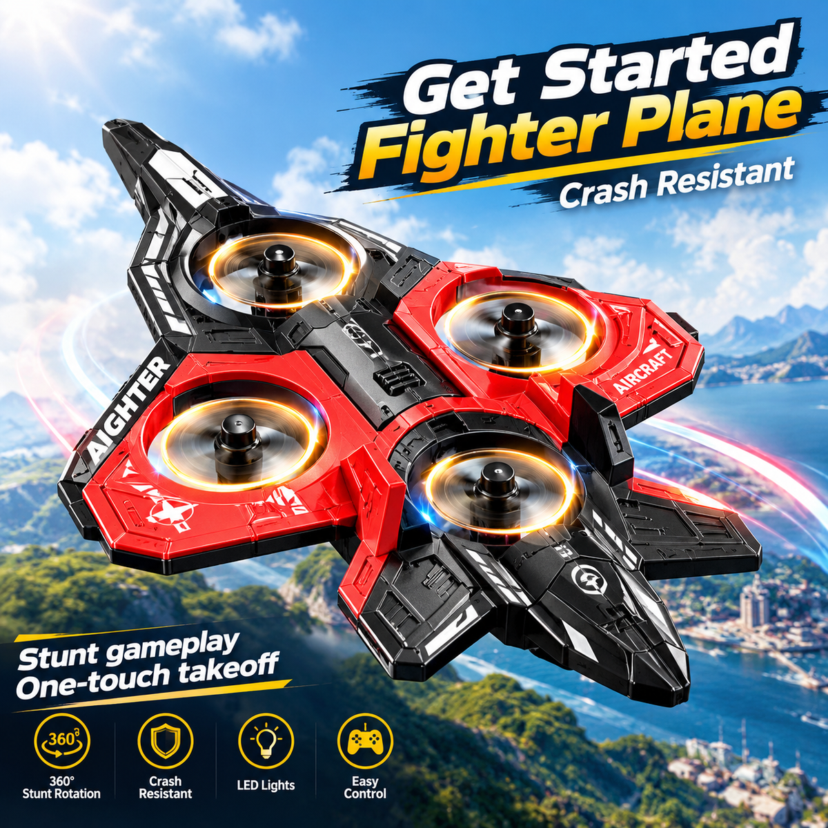 Remote Control Stunt Jet Plane For Kids & Adults