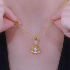 24K Gold Plated Fan Necklace
