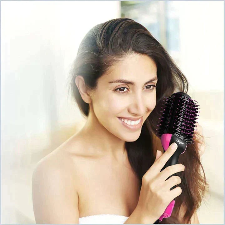 Electric 3-In-1  One Step Hair Straightener + Dryer + Styler Brush