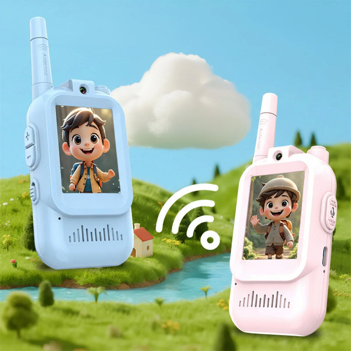 2Pcs Rechargeable Kids Video Walkie Talkie