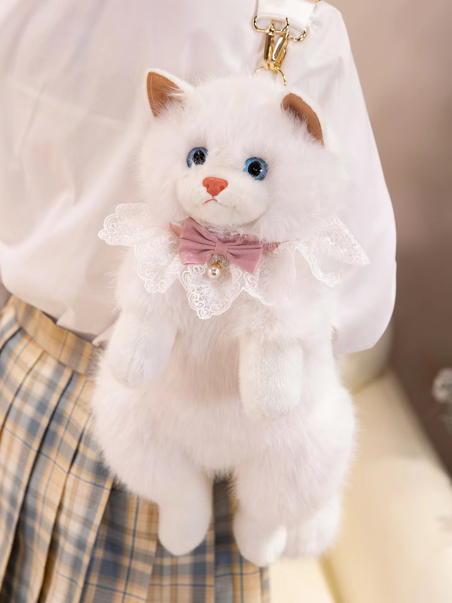 Realistic Plush Cat Backpack bag 😺