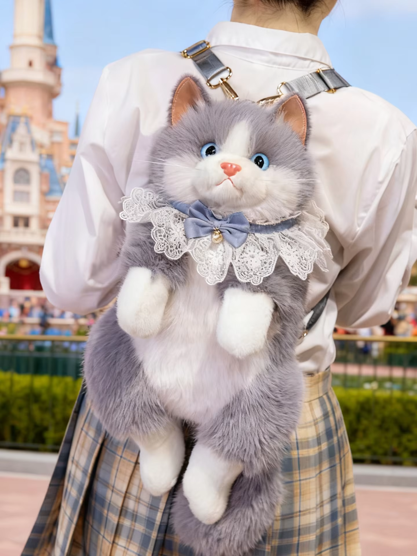 Realistic Plush Cat Backpack bag 😺