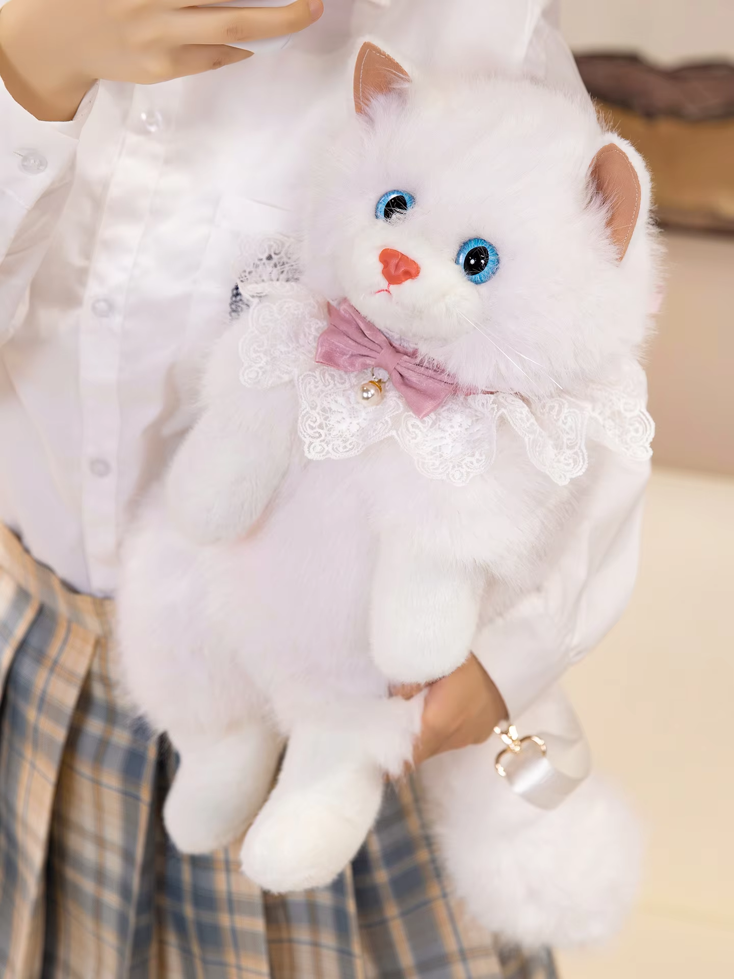 Realistic Plush Cat Backpack bag 😺