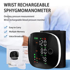 Rechargeable Wrist Blood Pressure Monitor LED Display